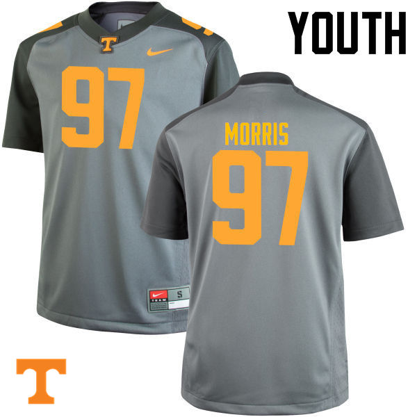 Youth #97 Jackson Morris Tennessee Volunteers College Football Jerseys-Gray